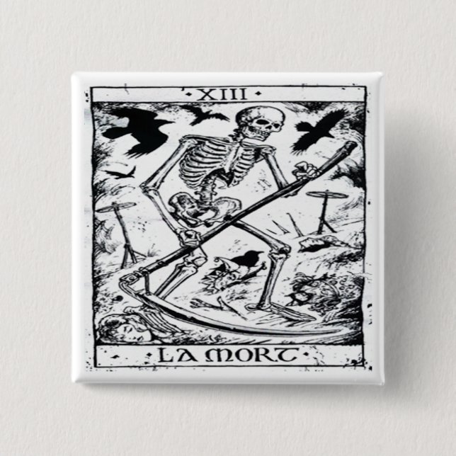 La Mort Tarot Card Pinback Button (Front)