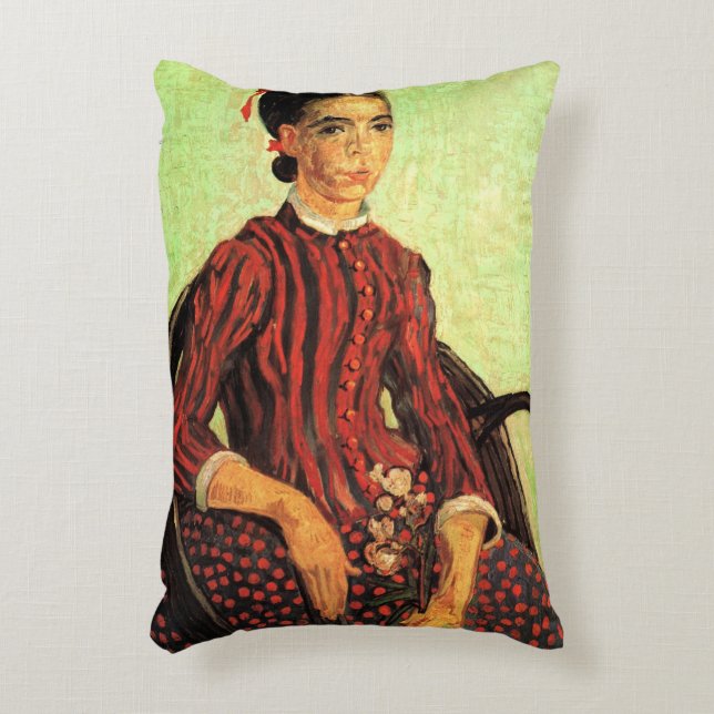 La Mousme, Sitting by Vincent van Gogh Accent Pillow (Front(Vertical))