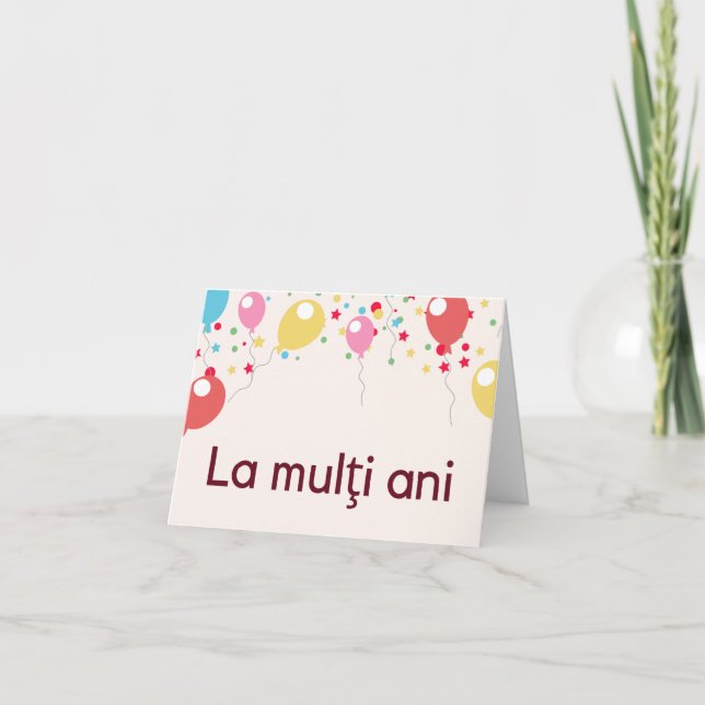  La mulţi ani, Romanian birthday  Card (Front)