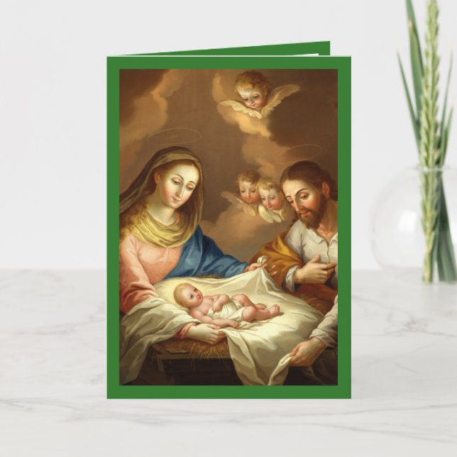 La Navidad Nativity Religious Spanish Christmas v3 Holiday Card (Front)