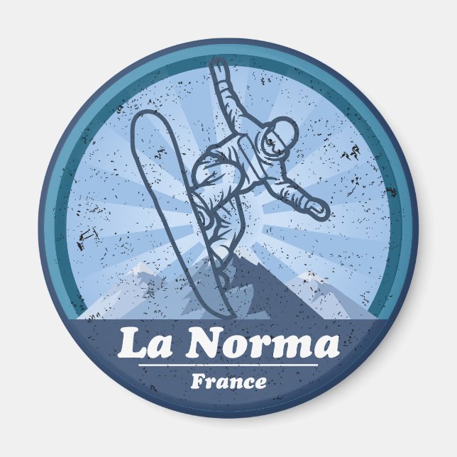 La Norma Station de ski - Snowboard Magnet (Front)