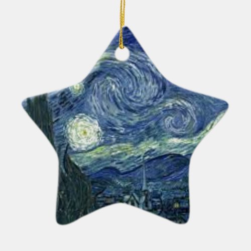 La Nuit Etoile de Van Gogh The Starry Night Ceramic Ornament