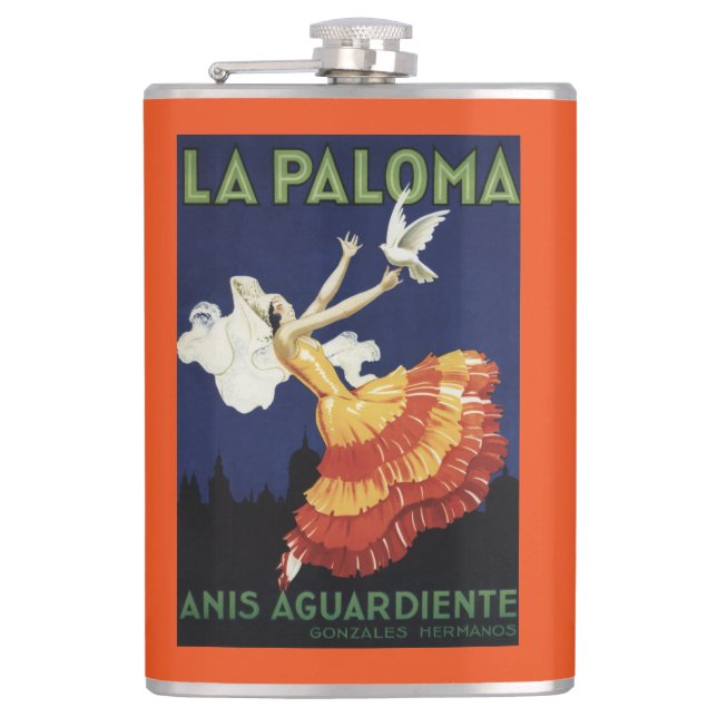 La Paloma - Anis Aguardiente Promotional Flask (Front)