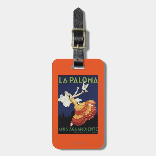 La Paloma - Anis Aguardiente Promotional Luggage Tag (Front Vertical)