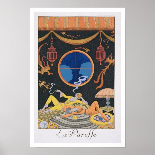 La Paresse, 1924 (pochoir print) Poster (Front)