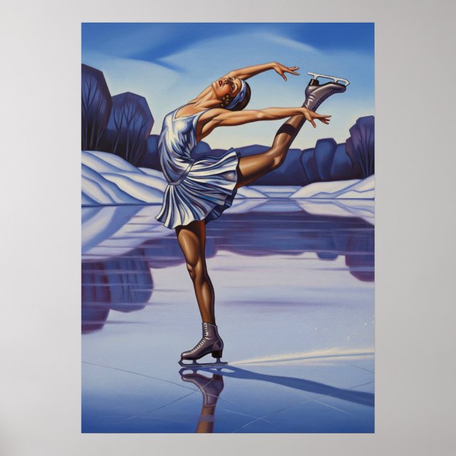 LA PATINEUSE (The Skater) - Original Art Deco Artw Poster (Front)