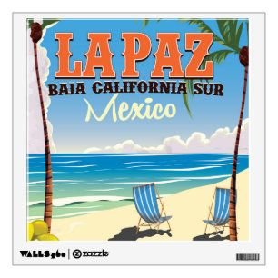 La Paz Baja California Sur Mexico travel poster Wall Sticker