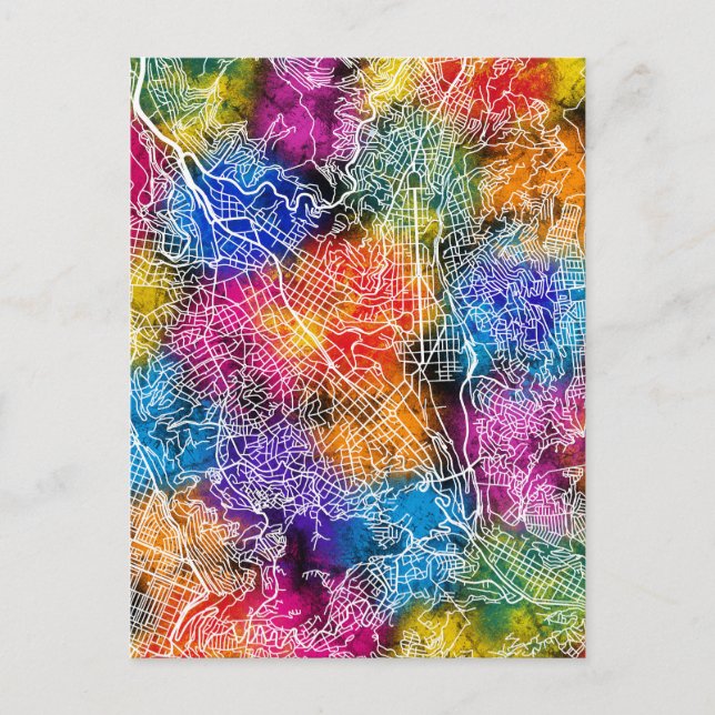 La Paz Bolivia City Map Postcard (Front)