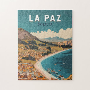 La Paz Bolivia Illustration Travel Art Vintage Jigsaw Puzzle