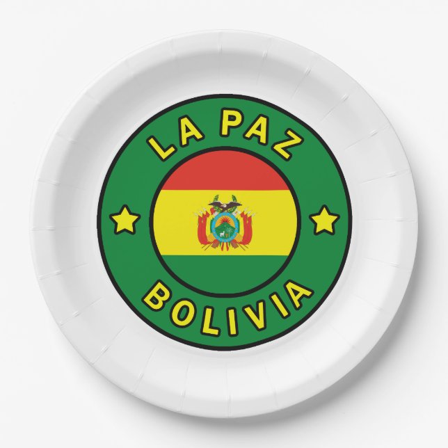 La Paz Bolivia Paper Plates (Front)
