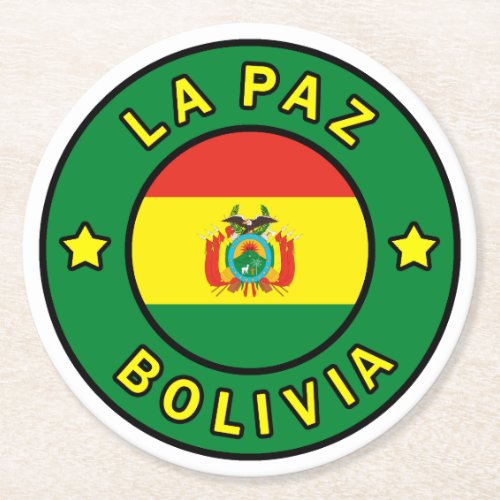 La Paz Bolivia Round Paper Coaster