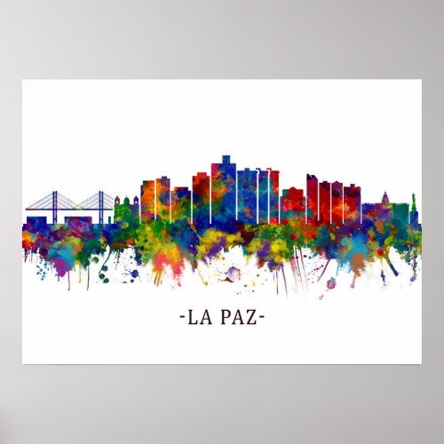 La Paz Bolivia Skyline Poster