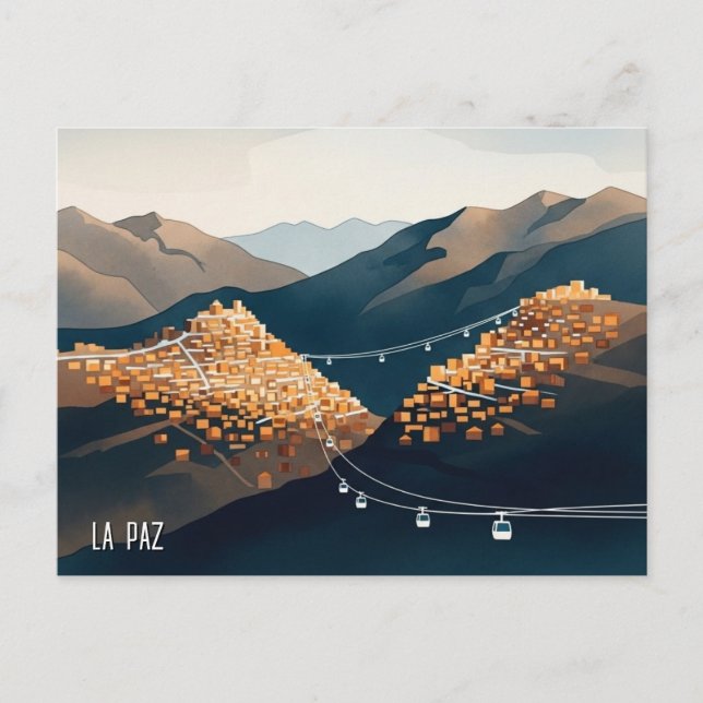La Paz Bolivia Travel Postcard (Front)