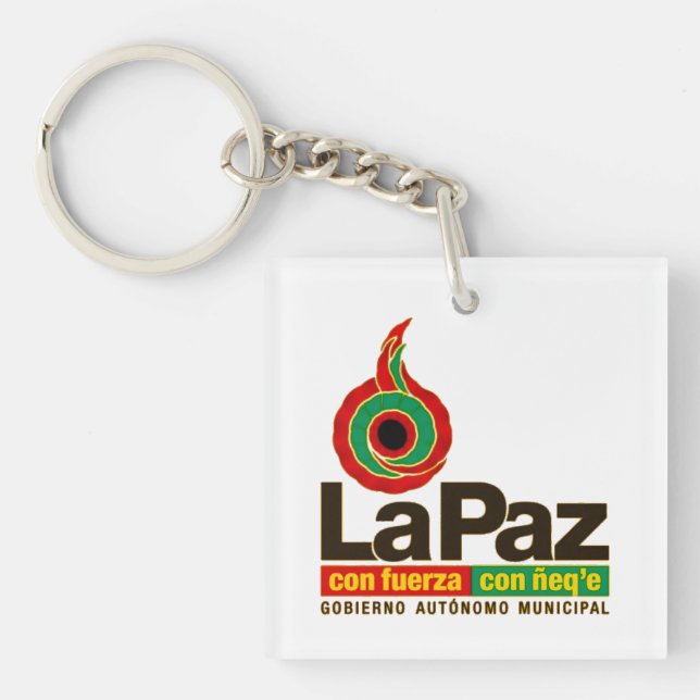 La Paz con fuerza con ñeq`e Keychain (Front)