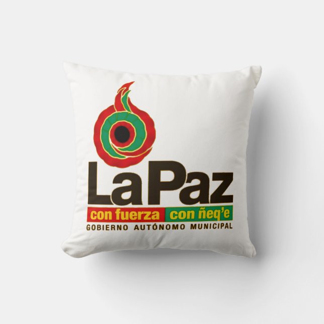 La Paz con fuerza con ñeq`e Throw Pillow (Front)