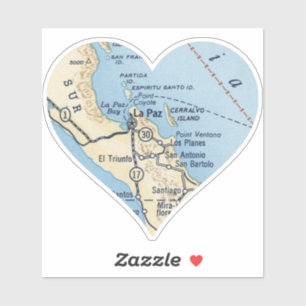La Paz MX Vintage Map Sticker