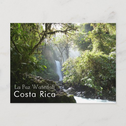La Paz Waterfall Vara Blanca Costa Rica Postcard