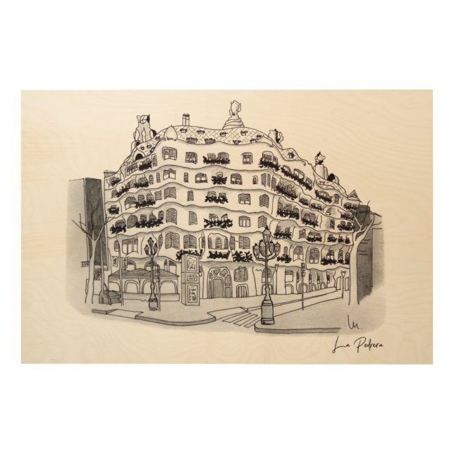 La Pedrera - Casa Milá (Barcelona) Wood Wall Art (Front)