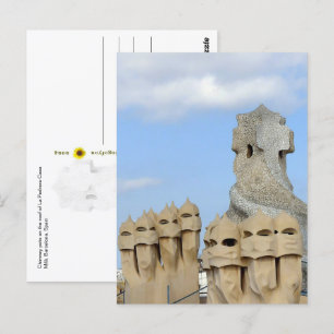 La Pedrera Chimney Pots, Barcelona, Spain - Postcard