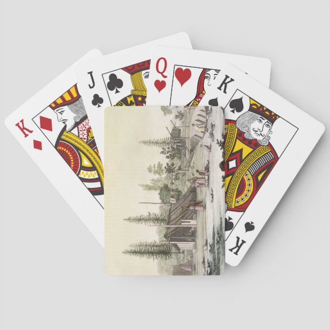 La Perouse at Port Francesci (colour engraving) Poker Cards (Back)