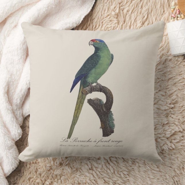 La Perruche a front rouge  Throw Pillow (Blanket)