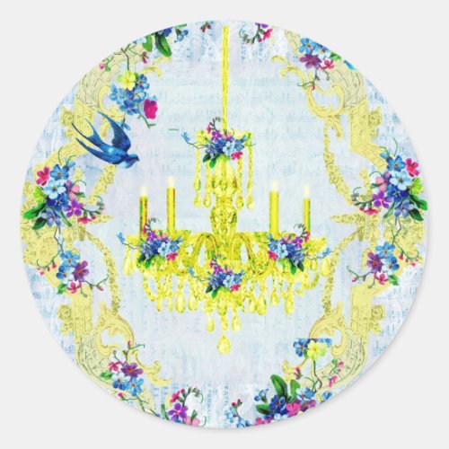 La Petite Chandelier Bella Bella Studios Classic Round Sticker