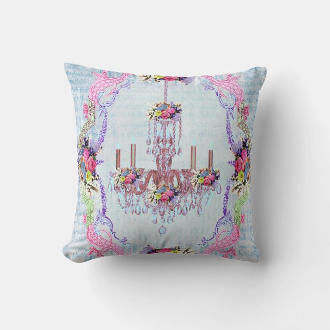 La Petite Chandelier by Bella Bella Studios Throw Pillow (Front)