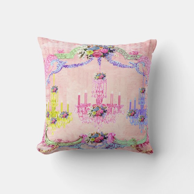 La Petite Chandelier Throw Pillow (Front)