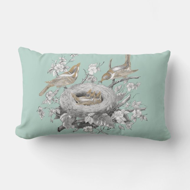 La petite famille on a Marie Antoinette Blue Lumbar Pillow (Front)