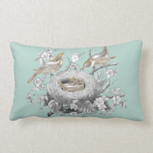 La petite famille on a Marie Antoinette Blue Lumbar Pillow