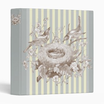 La Petite Famille On Blue And Cream Background 3 Ring Binder by WickedlyLovely at Zazzle