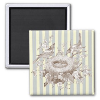 La Petite Famille On Blue And Cream Background Magnet by WickedlyLovely at Zazzle
