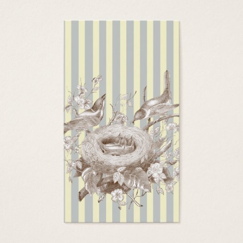 La Petite Famille on blue and cream Swing tag Business Cards