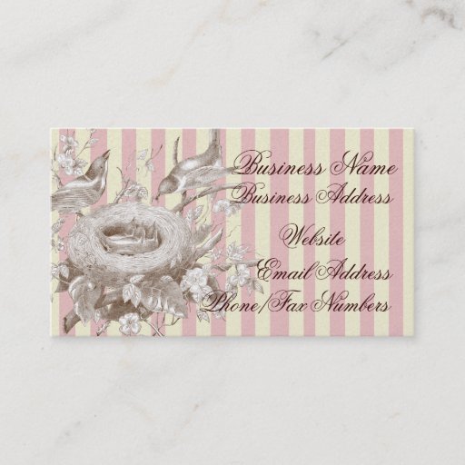 Customizable La Petite Famille on pink and cream and gold Business Cards