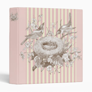 La Petite Famille on pink and cream background 3 Ring Binder