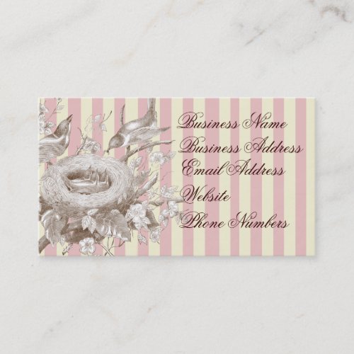 La Petite Famille on pink and cream background Business Card Templates