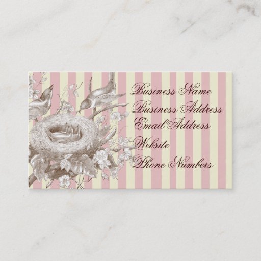 Customizable La Petite Famille on pink and cream background Business Card Templates
