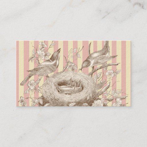 Customizable La Petite Famille on pink and cream background Business Card