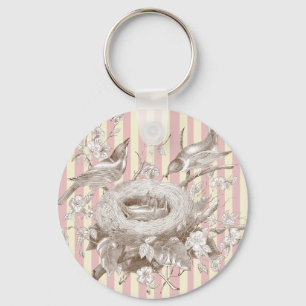 La Petite Famille on pink and cream background Keychain