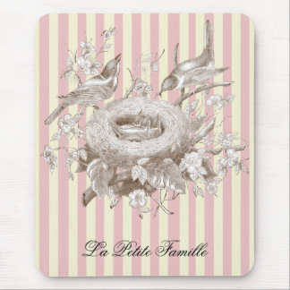 La Petite Famille on pink and cream background Mouse Pad
