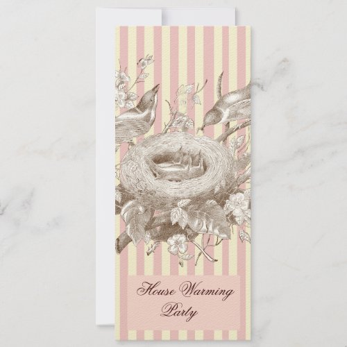 La Petite Famille on pink and cream House Warming Personalized Invite