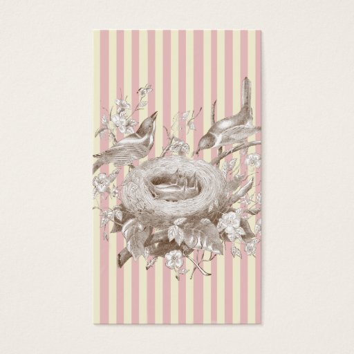 Customizable La Petite Famille on pink and cream Swing tag Business Card