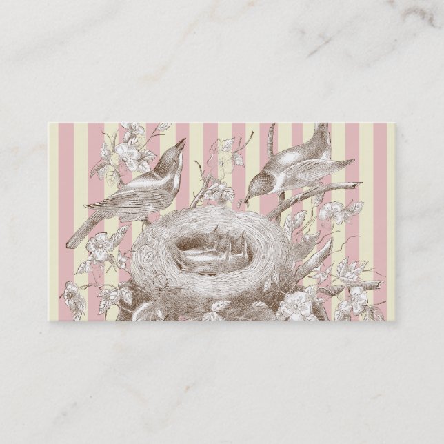 La Petite Famille on pink and cream with thanks Business Card (Front)