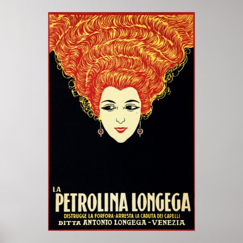 La PETROLINA LONGEGA 1920s Shampoo Advertisement Poster