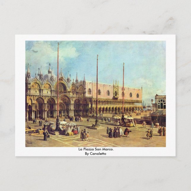La Piazza San Marco. By Canaletto Postcard (Front)