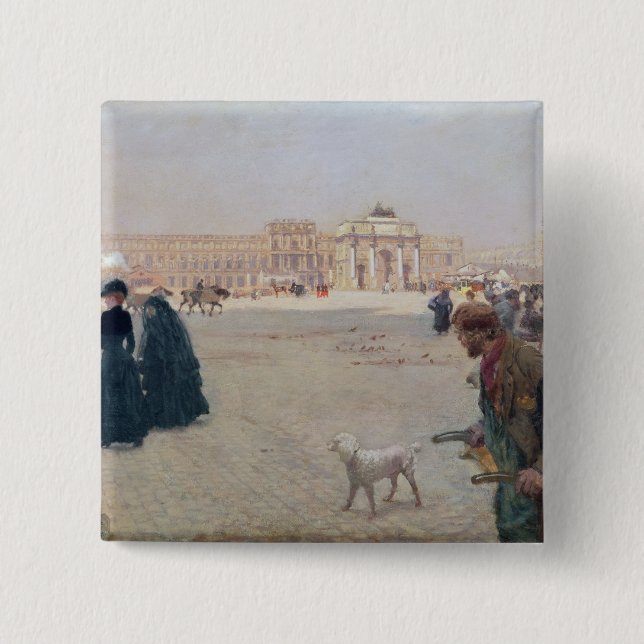 La Place du Carrousel, Paris Pinback Button (Front)