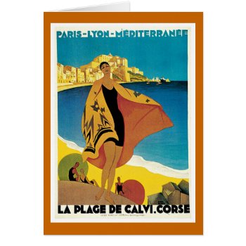 " La Plage De Calvi" Vintage Travel Poster by PrimeVintage at Zazzle