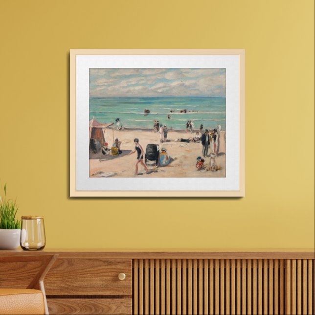 La Plage de Fort-Mahon | Albert André Framed Art (Living Room)