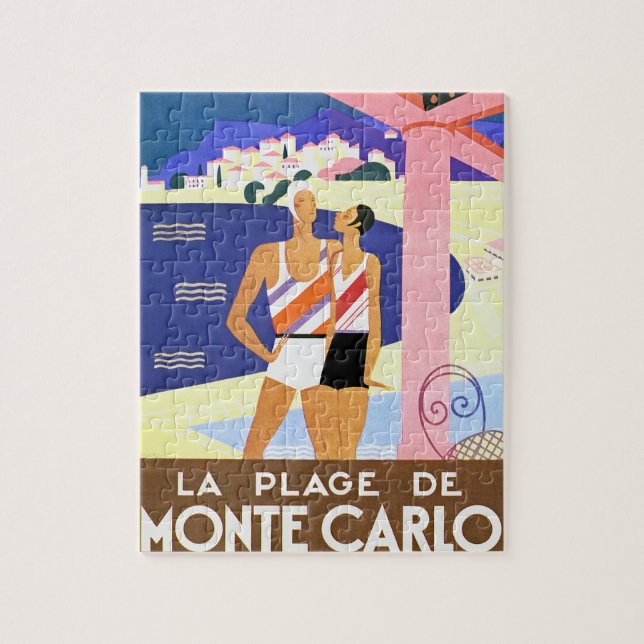 La Plage de Monte Carlo Jigsaw Puzzle (Vertical)