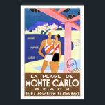 La Plage de Monte Carlo Poster<br><div class="desc">Vintage Art Deco travel poster for the beach at Monte Carlo,  Monaco,  on the riviera.</div>